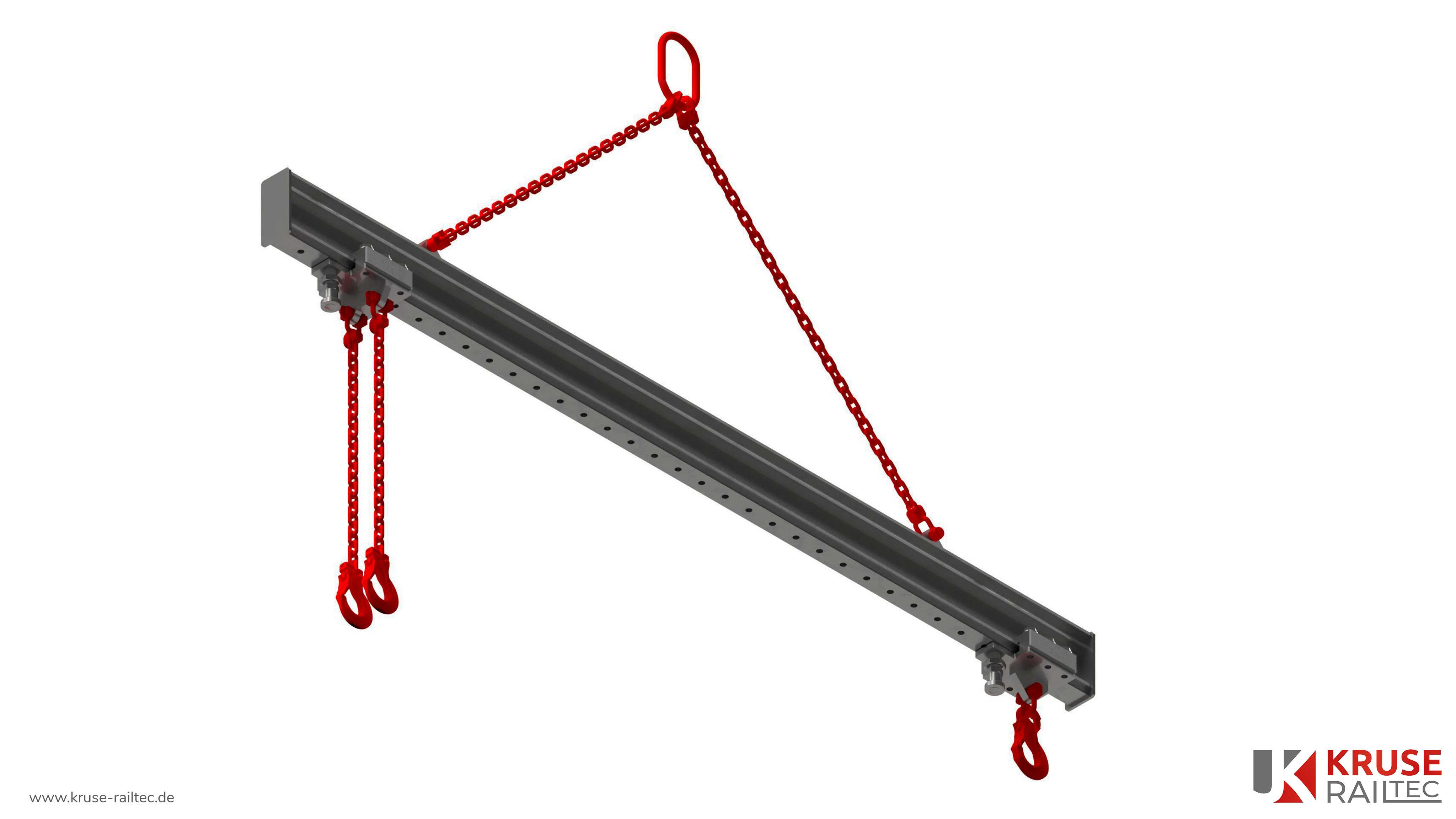 Traverse Fahrmotorabstützung mit Hydraulikstempel